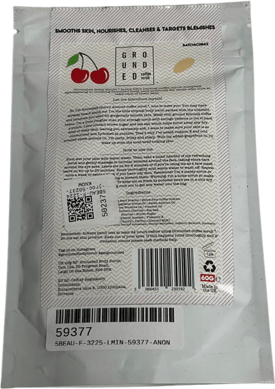 Grounded body scrub Grounded Cherry Almond Coffee Scrub Cherry Almond 200g - Reliked