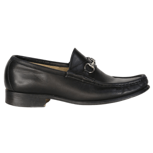 Gucci Black Leather Mocassino Pelle Mors Horsebit Loafers UK 4.5 EU 37.5