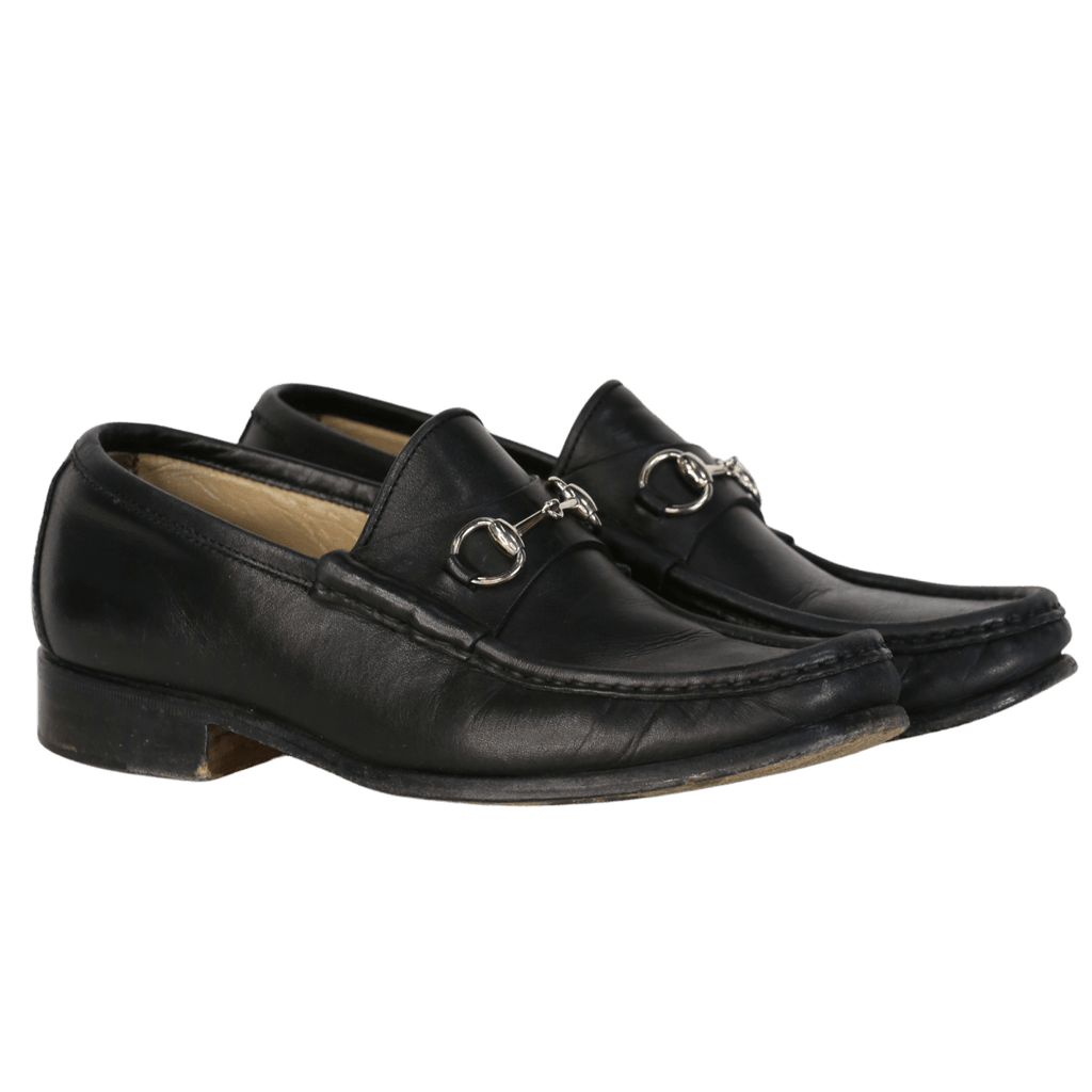 Gucci Black Leather Mocassino Pelle Mors Horsebit Loafers UK 4.5 EU 37.5 👠 - Reliked