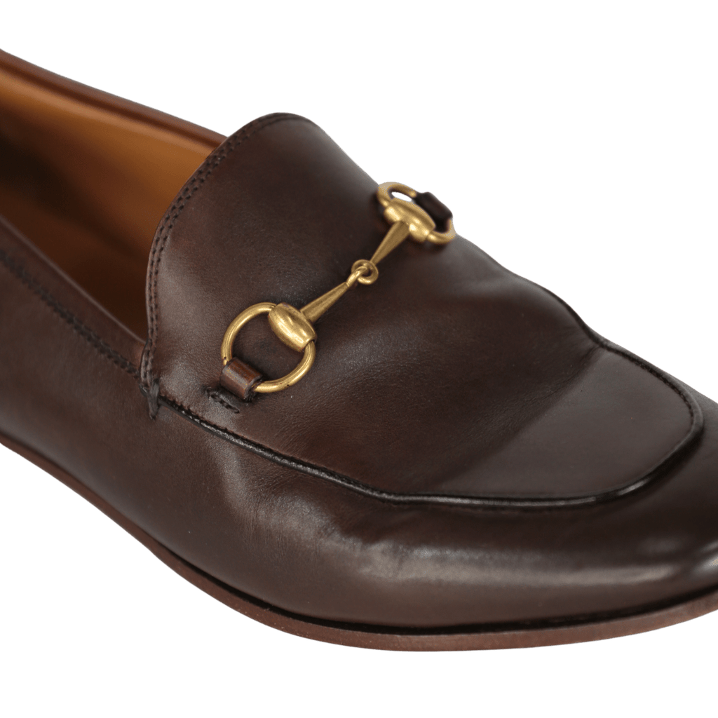 Gucci Classic Chocolate Brown / Gold Horsebit Leather Loafers UK 5 EU 38 👠 - Reliked