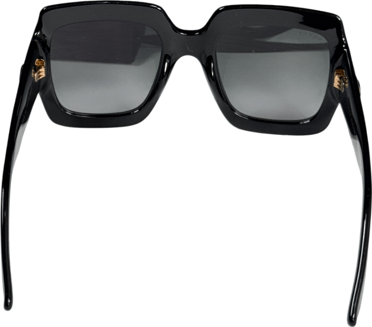 Gucci Gg0053sn Black / Gold Square Oversized Gg Logo Sunglasses In Case One Size - Reliked