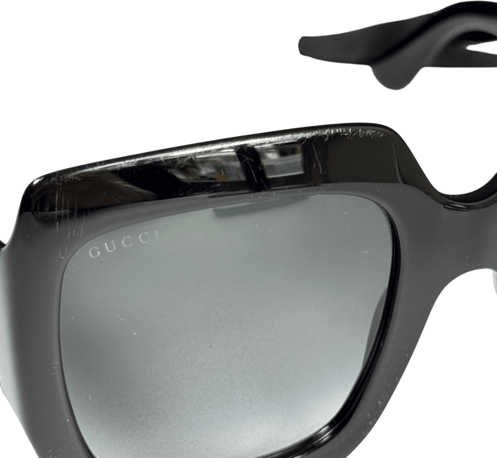 Gucci Gg0053sn Black / Gold Square Oversized Gg Logo Sunglasses In Case One Size - Reliked