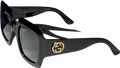 Gucci Gg0053sn Black / Gold Square Oversized Gg Logo Sunglasses In Case One Size - Reliked
