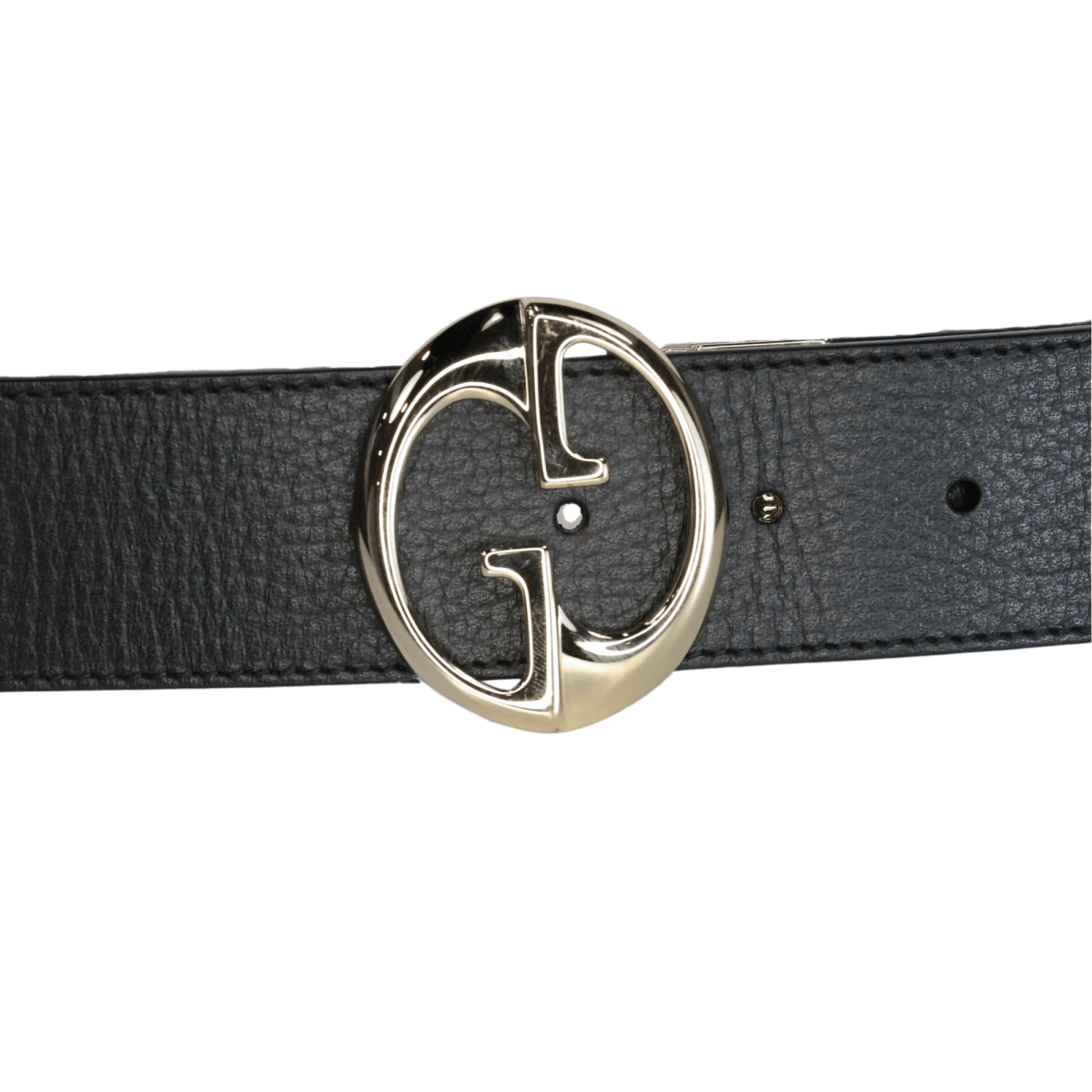 Gucci Pink & Black Reversible Interlocking Gold Gg Logo Belt 90cm UK M - Reliked