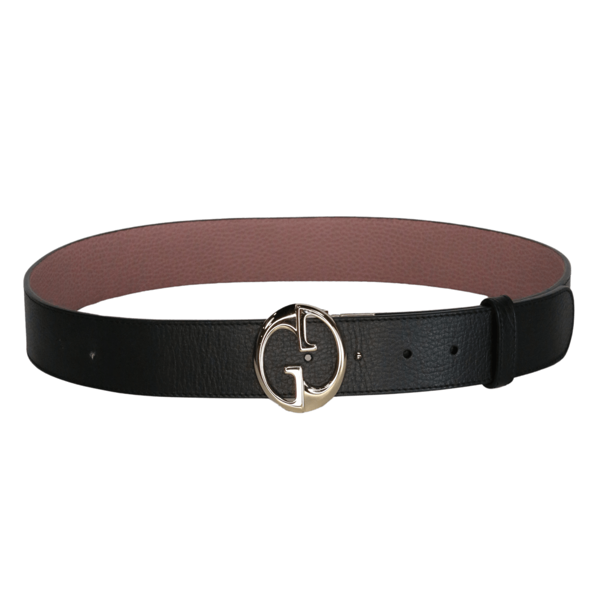 Gucci Pink & Black Reversible Interlocking Gold Gg Logo Belt 90cm UK M - Reliked