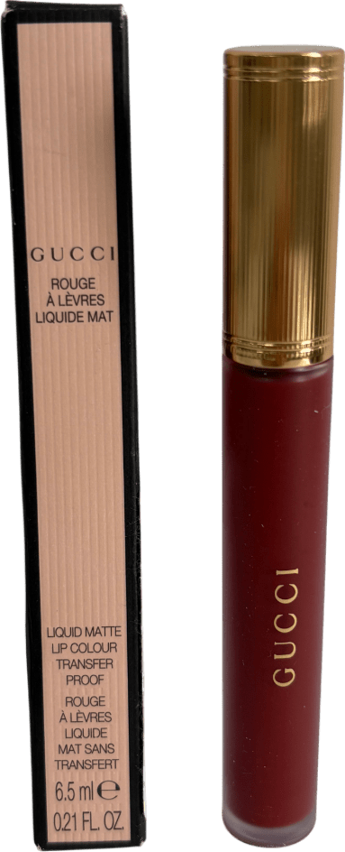Gucci Rouge A Levre Liquide Mat Lipstick Nellie Cherry 521 6.5ml - Reliked