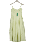 Guess Lime Yellow Pleat Detail Midi Dress UK 10 - Reliked
