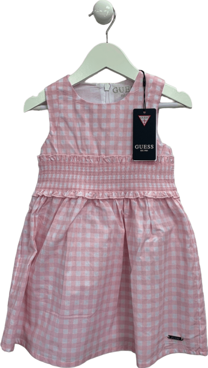 Guess Pink Gingham Smocked Dress Size 2 - Reliked