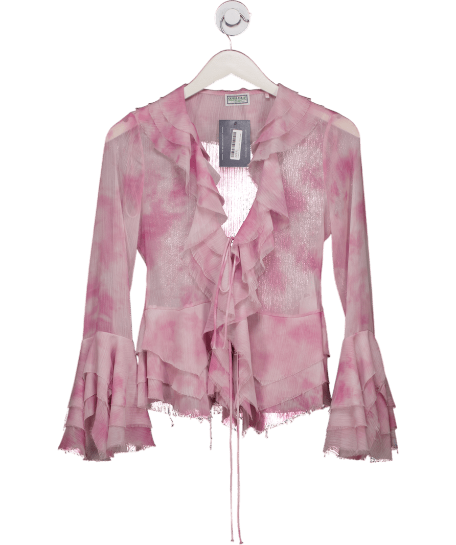 Guess Pink Tie - dye Blouse UK XS - Reliked