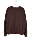 Gym + Coffee Brown Embroidered Logo Sweatshirt UK L - Reliked