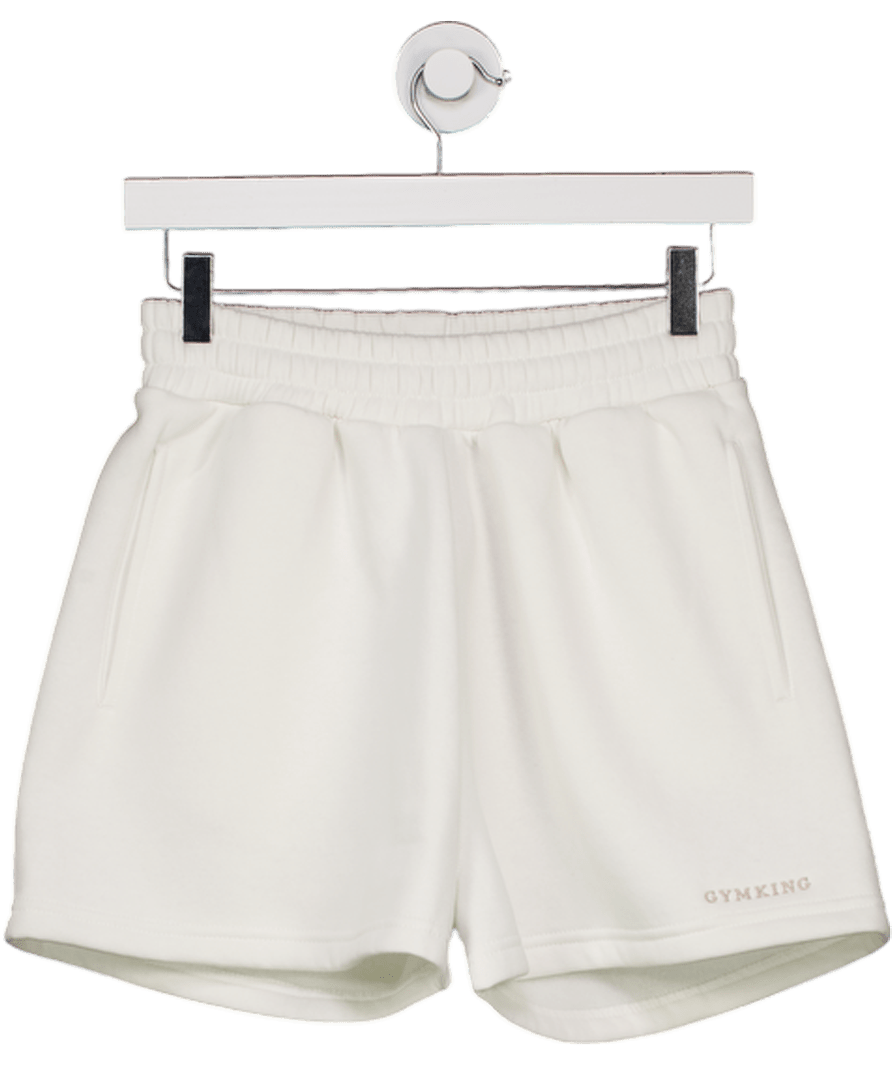 GYM KING 365 Fleece Shorts Cream UK 8 - Reliked