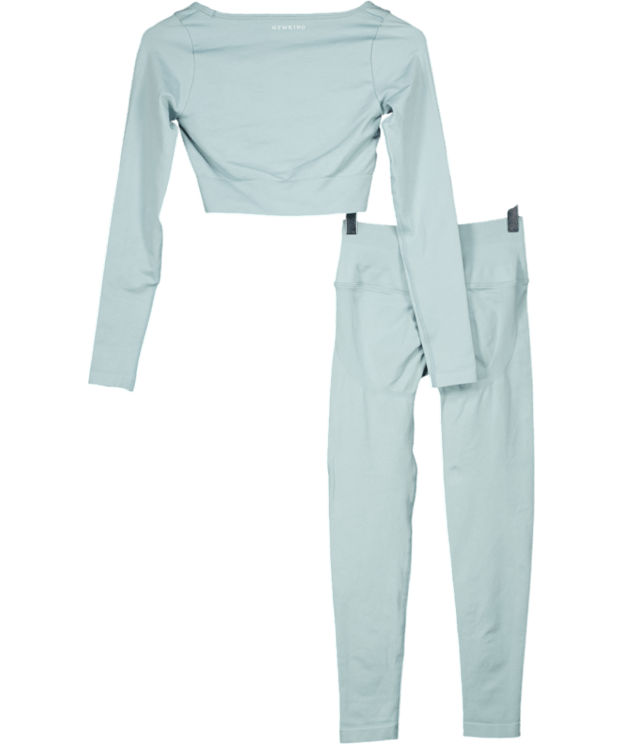 GYM KING Blue Sculpt Seamless Top And Leggings UK XS/S - Reliked