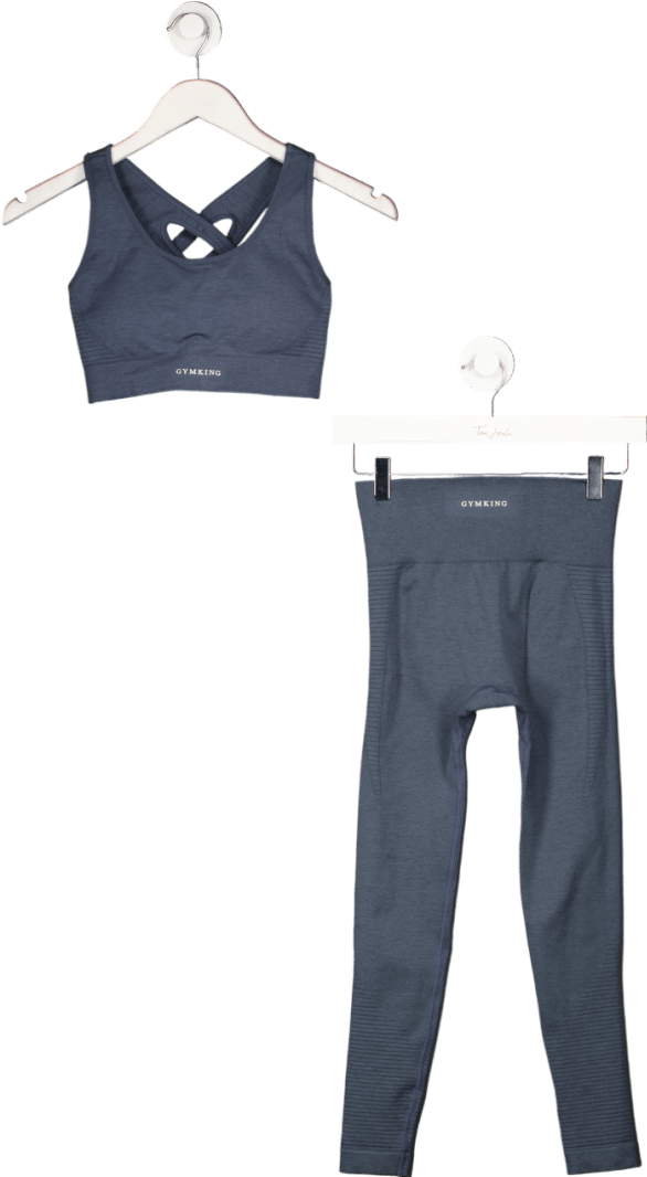 GYM KING Grey Sculpt Seamless Bra And Leggings UK XS/S - Reliked