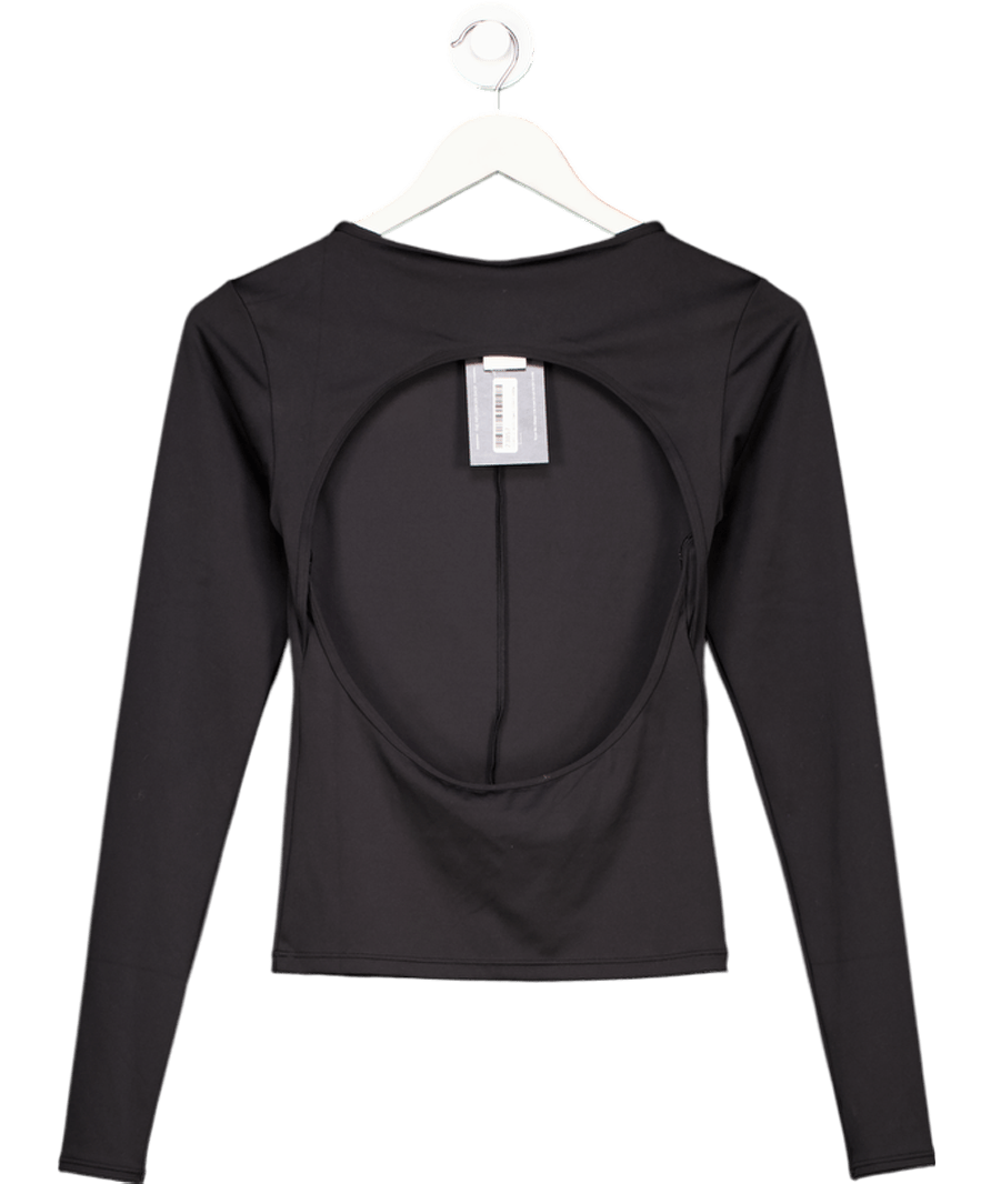 gymshark Black Everyday Open Back Long Sleeve Top UK S - Reliked