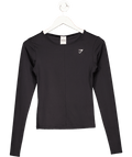 gymshark Black Everyday Open Back Long Sleeve Top UK S - Reliked