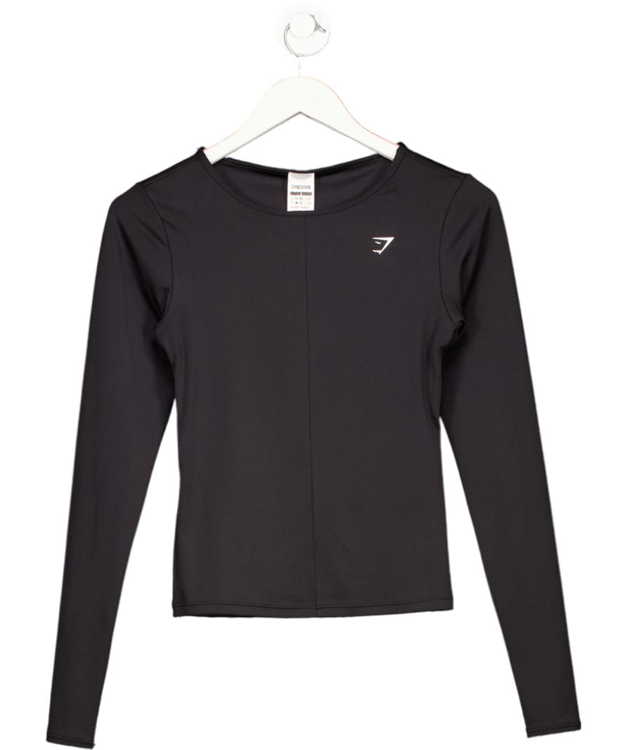 gymshark Black Everyday Open Back Long Sleeve Top UK S - Reliked
