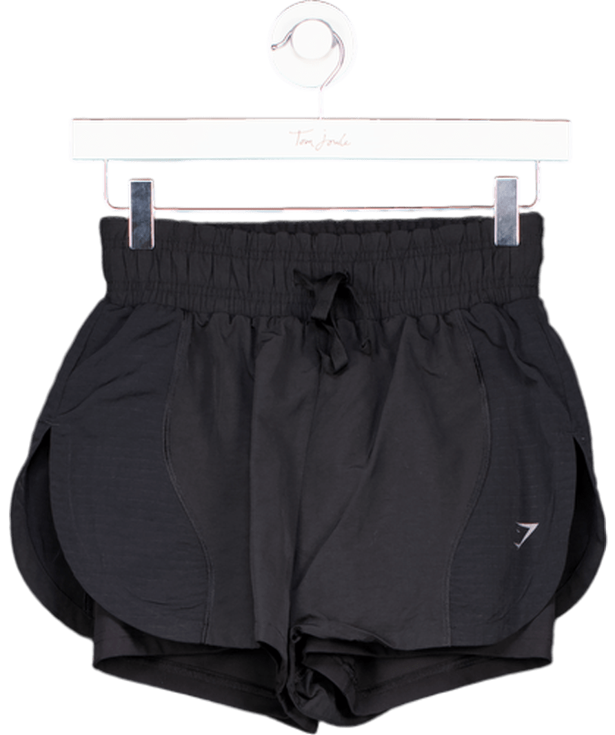 gymshark Black Running 2 In 1 Shorts UK XS - Reliked