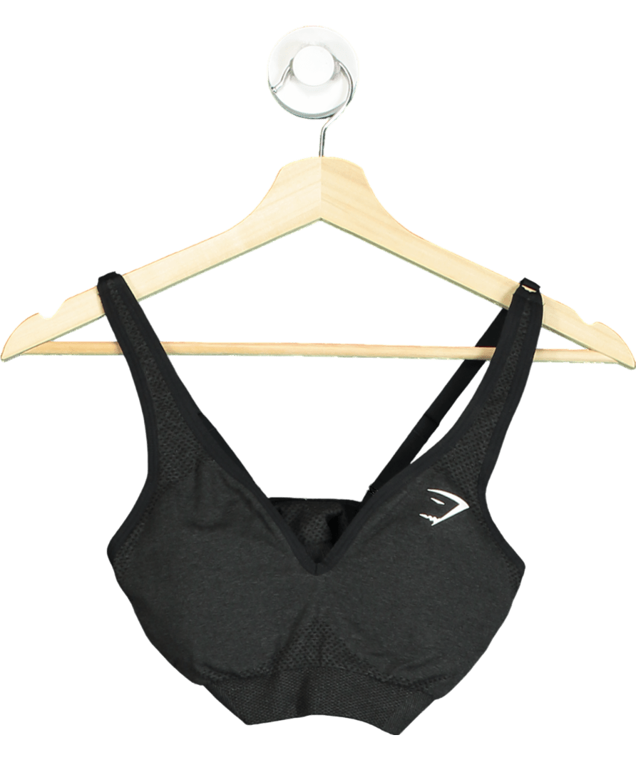 gymshark Black Vital Seamless 2.0 Sports Bra UK S - Reliked