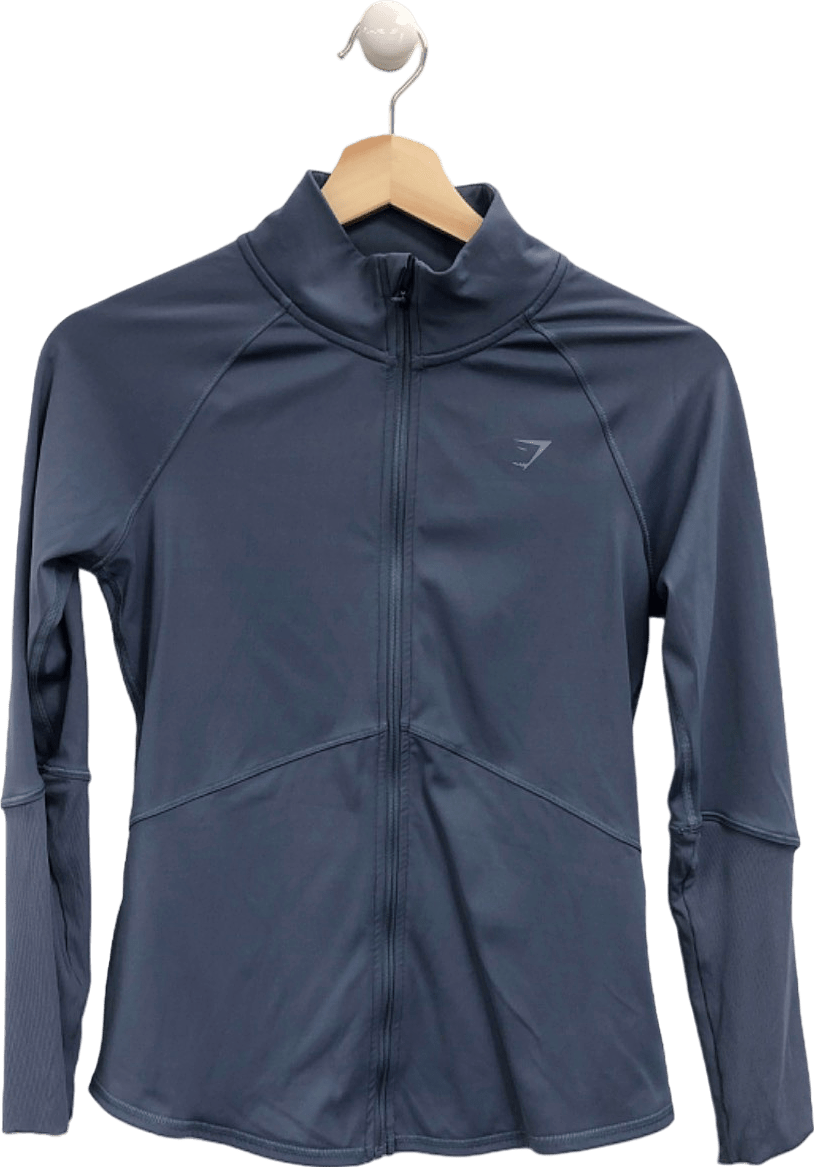 Gymshark Blue Long Sleeve Zip Jacket XS - Reliked