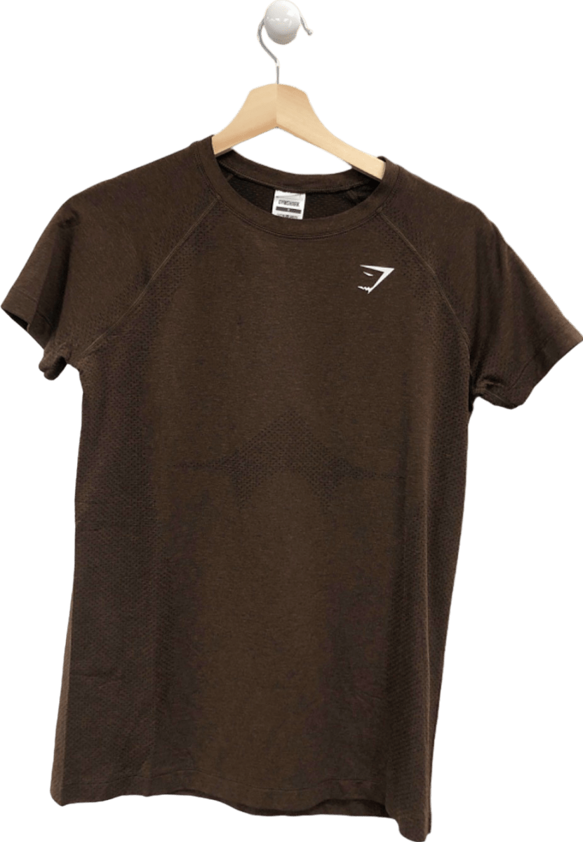 Gymshark Brown Seamless T-Shirt UK S - Reliked