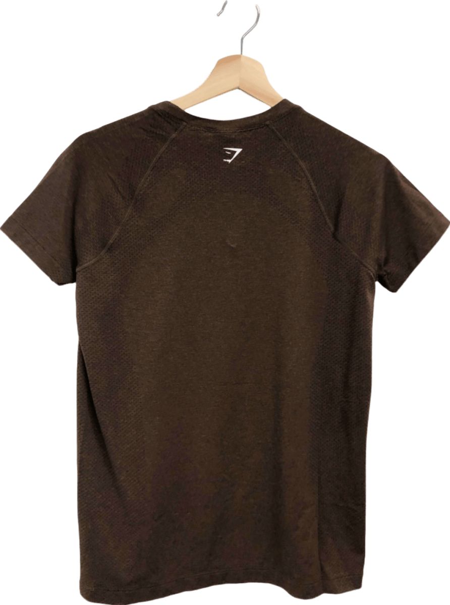 Gymshark Brown Seamless T-Shirt UK S - Reliked