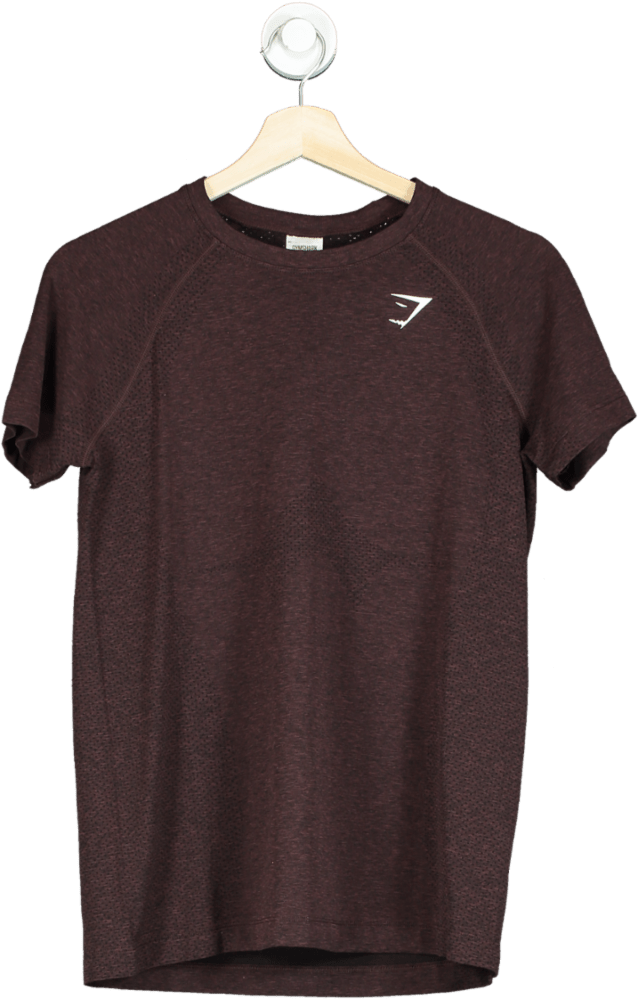 gymshark Brown Vital Seamless T Shirt UK S - Reliked