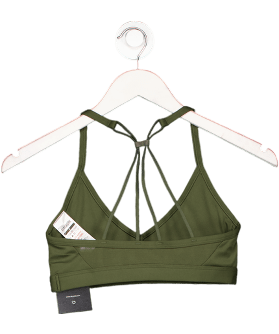 gymshark Green Ruched Strappy Sports Bra UK S - Reliked