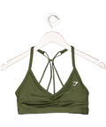 gymshark Green Ruched Strappy Sports Bra UK S - Reliked
