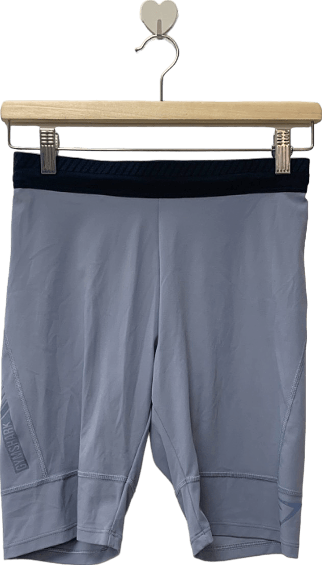 Gymshark Grey Cycling Shorts with Black Waistband UK S - Reliked