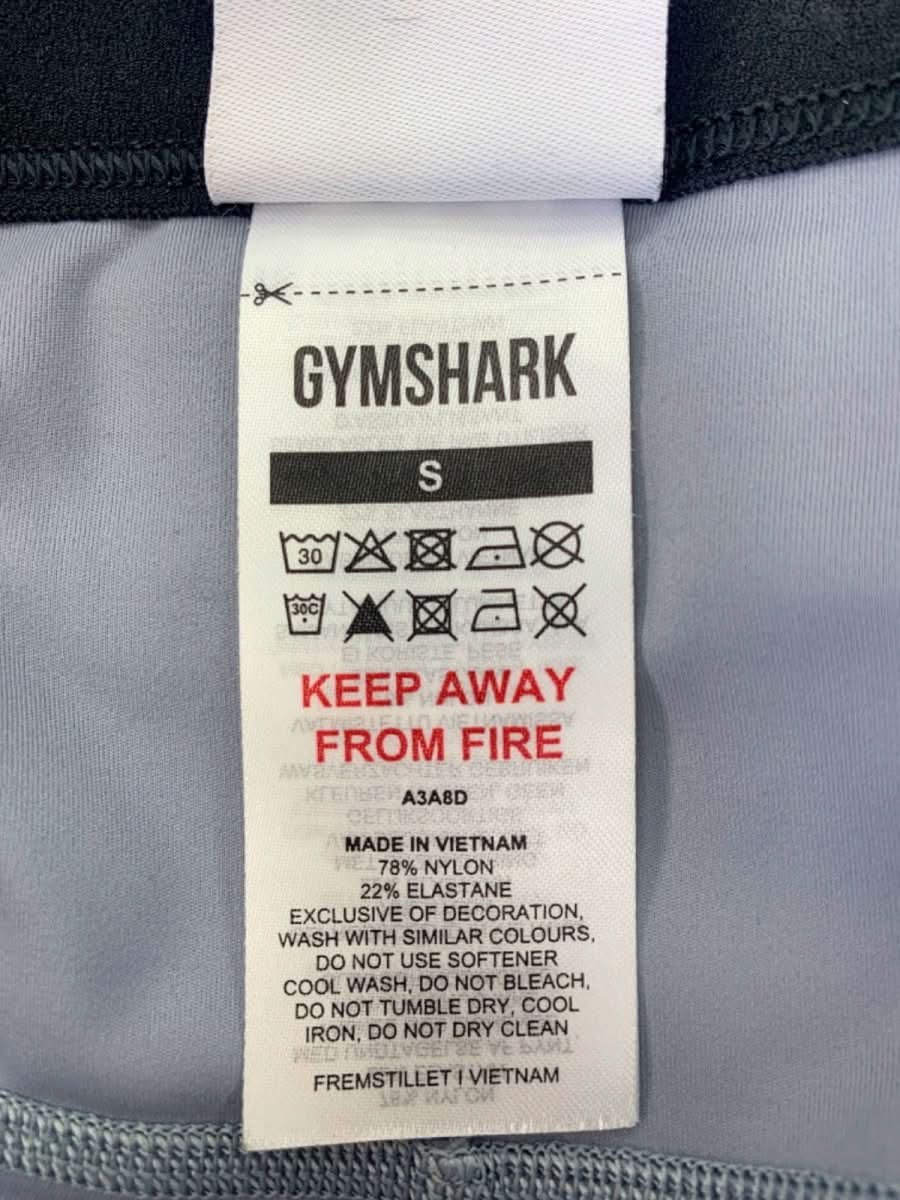 Gymshark Grey Cycling Shorts with Black Waistband UK S - Reliked