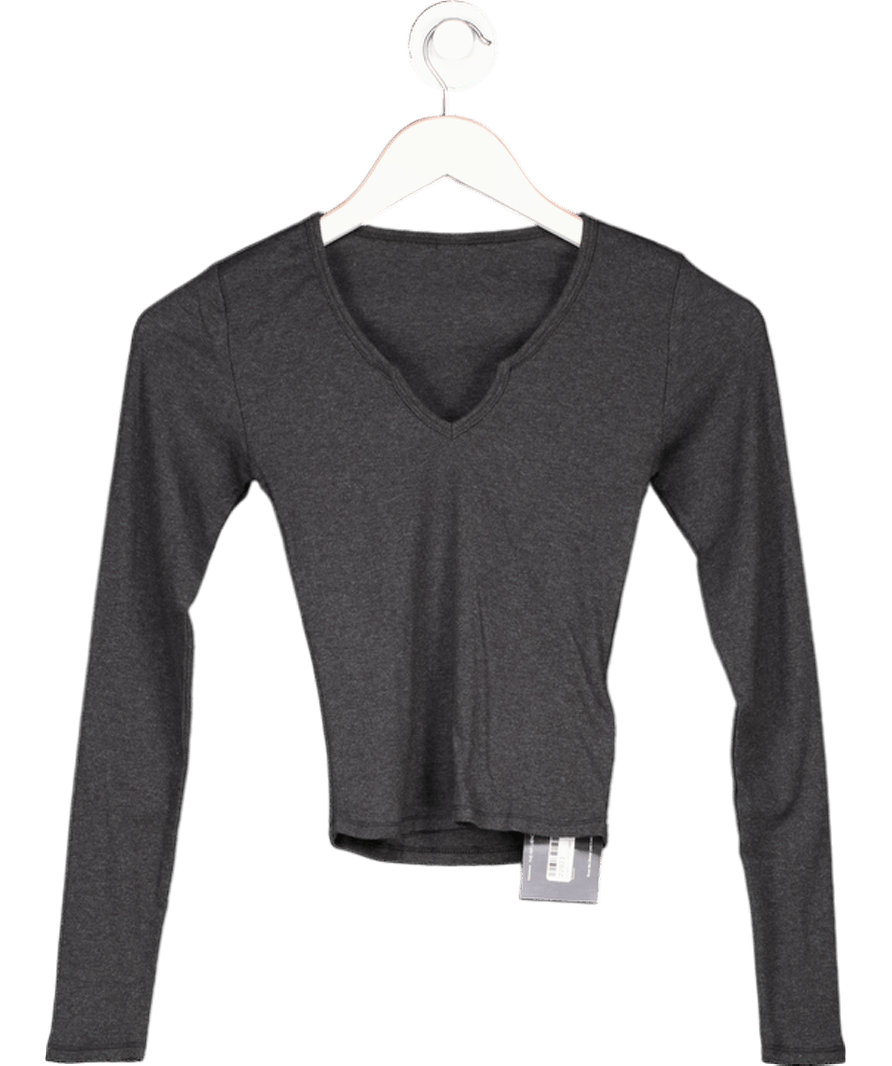 gymshark Midnight Black Marl Long Sleeve Top UK XS - Reliked