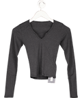 gymshark Midnight Black Marl Long Sleeve Top UK XS - Reliked