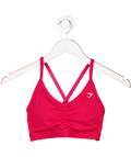 gymshark Pink Ruched Sports Bra UK XS - Reliked