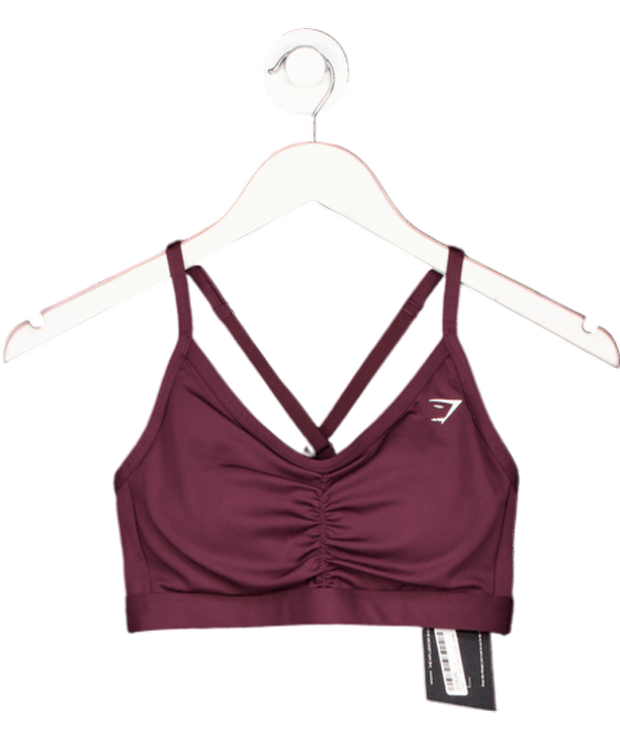 gymshark Purple Ruched Sports Bra UK S - Reliked