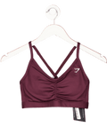 gymshark Purple Ruched Sports Bra UK S - Reliked