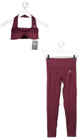 gymshark Red Adapt Fleck X Whitney Halterneck Sports Bra And Leggings UK XS - Reliked