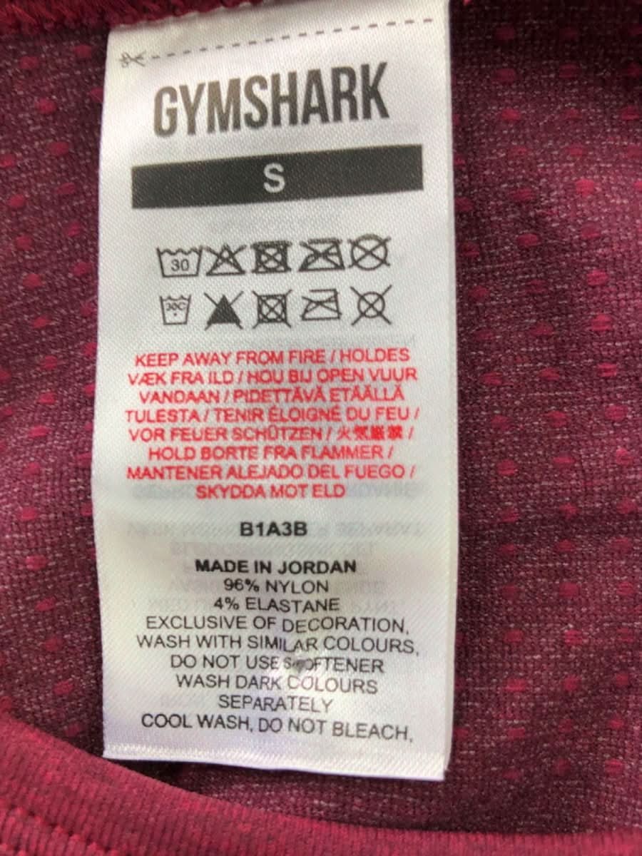 Gymshark Red Long Sleeve Seamless Top UK S - Reliked