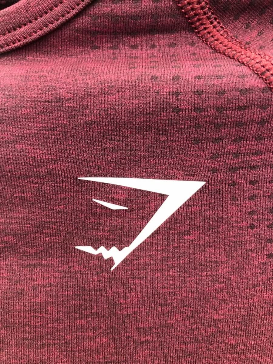 Gymshark Red Long Sleeve Seamless Top UK S - Reliked