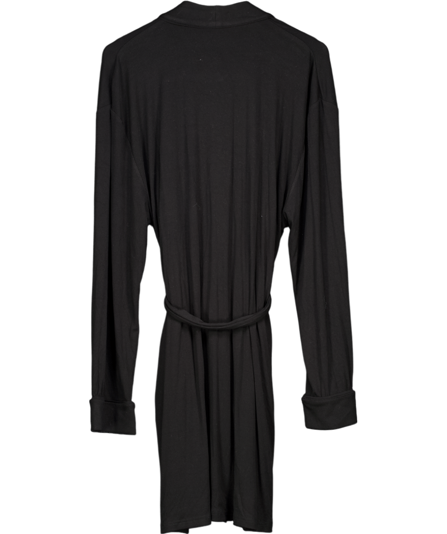 HA designs Black Personalised 'DL' Ribbed Short Robe UK M/L - Reliked