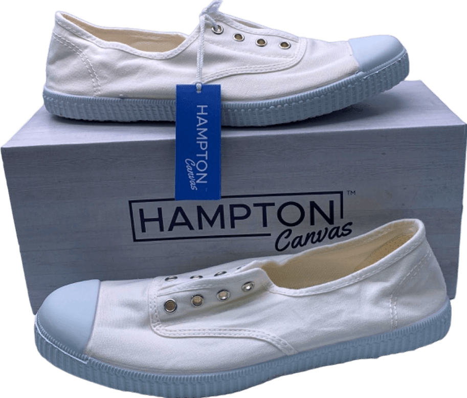 Hampton White Canvas Sneakers EU 38 uk 5 - Reliked