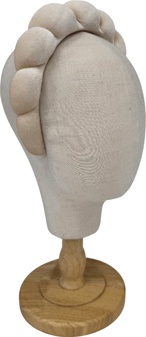 Handmade Cream Velvet Bubble Twist Headband - Reliked