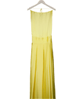 Harmur Yellow Silk - blend Satin Halterneck Maxi Dress UK S - Reliked