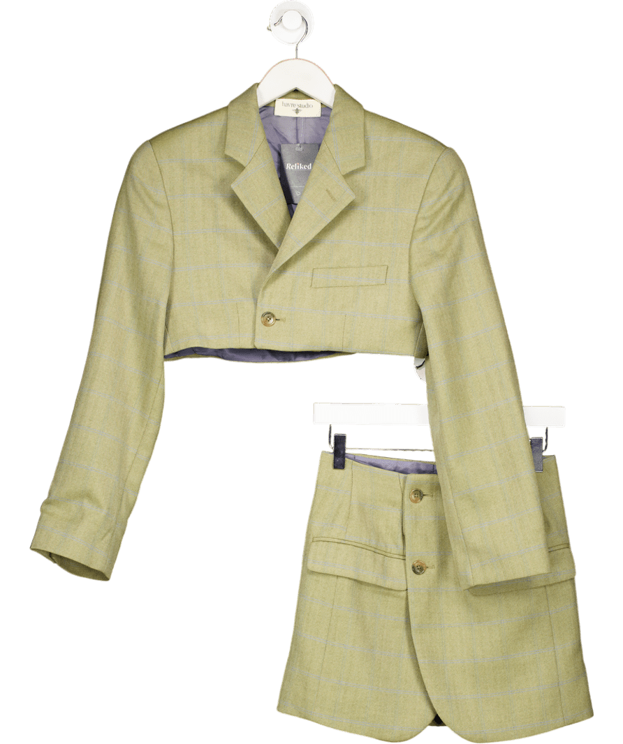 Havre studio Green Mini Skirt And Cropped Blazer UK XS - Reliked