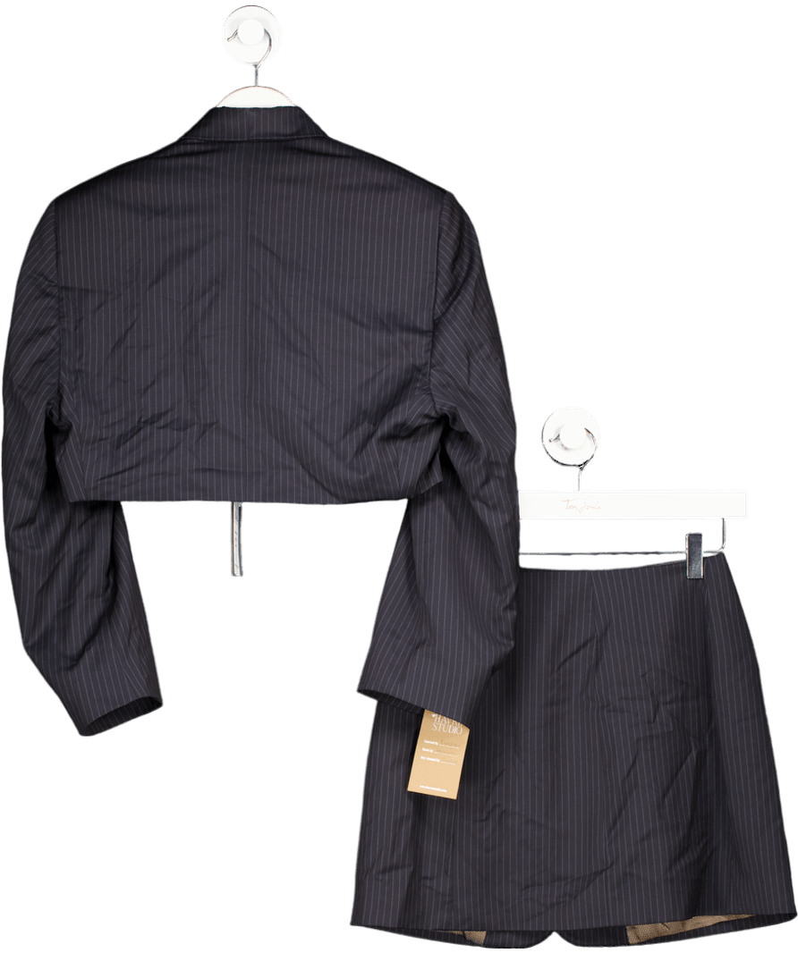 Havre Studios 2 - piece Charcoal Grey Pinstripe Suit Set UK XS - Reliked