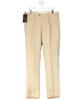 Hawes & Curtis Beige Herringbone Tailored Italian Linen Trousers Length 33" W32 - Reliked