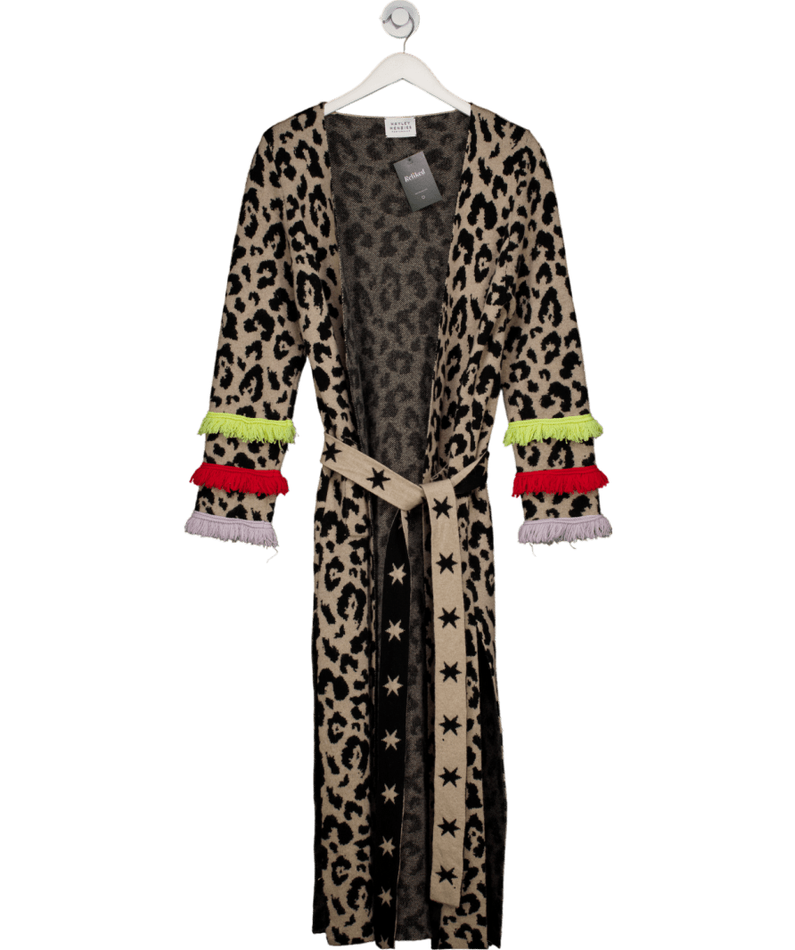 Hayley Menzies Brown Cashmere Leopard Print Cardigan UK M - Reliked
