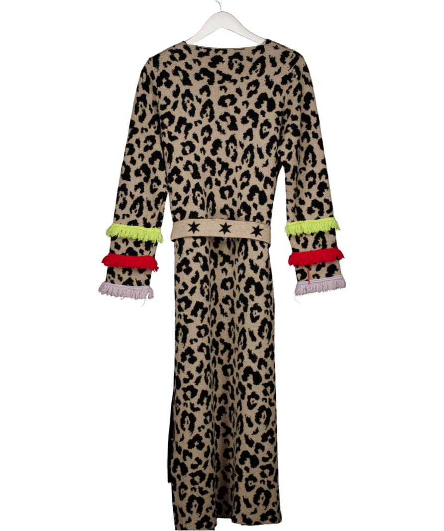 Hayley Menzies Brown Cashmere Leopard Print Cardigan UK M - Reliked