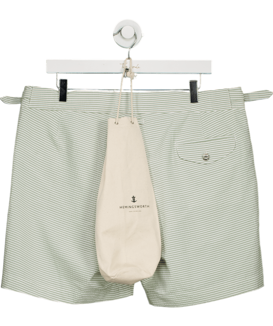 Hemingsworth Green Seeksucker Swim Shorts W36 - Reliked