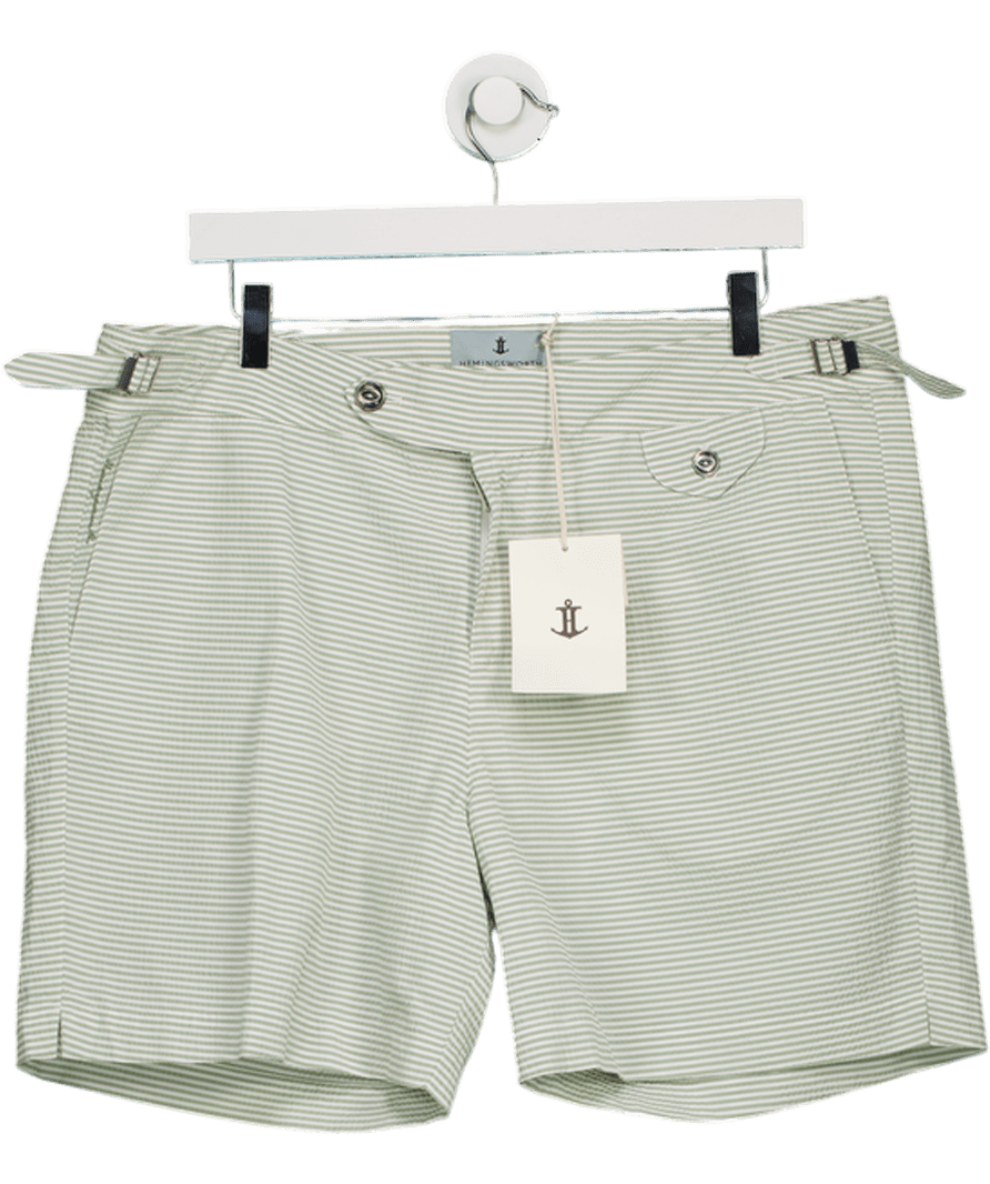 Hemingsworth Green Seeksucker Swim Shorts W36 - Reliked