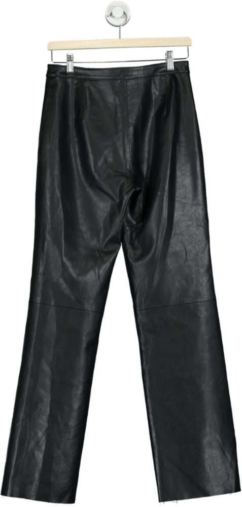 Henne Black Leather Trousers UK 8 - Reliked